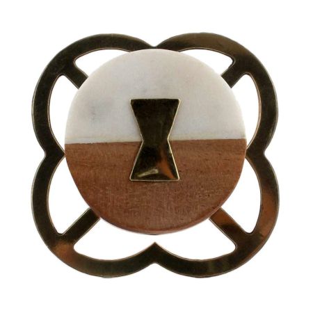 Stone And Wooden Flat Cabinet Knobs